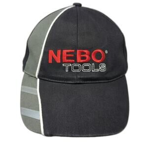 NEBO Tools Baseball Cap Black One Size Reflective Strapback Workwear Logo Hat